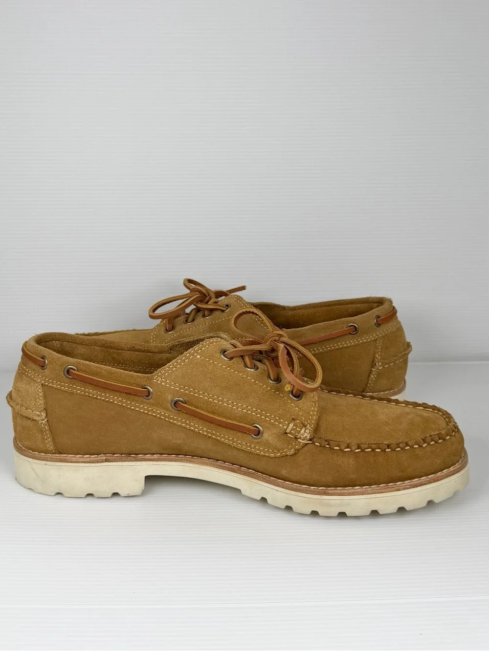 G.H. Bass Ranger Camp Moc Super Lug Tan Suede Boat Shoes Men’s 11.5 D